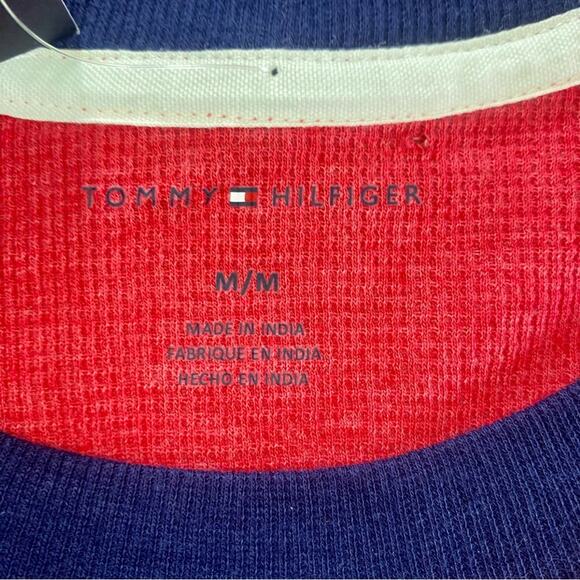 Tommy Hilfiger 1985 NYC Red Blue Thermal Shirt Top Womens Medium - Picture 9 of 15